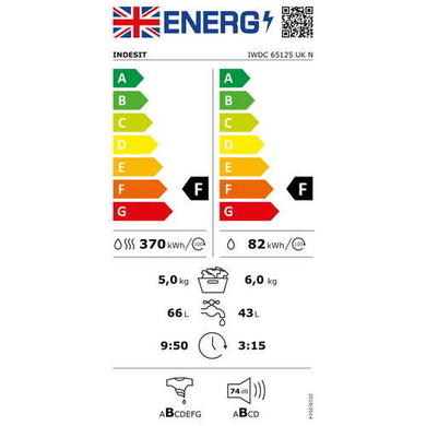 Indesit EcoTime 6kg Wash 5kg Dry 1200rpm Washer Dryer - White