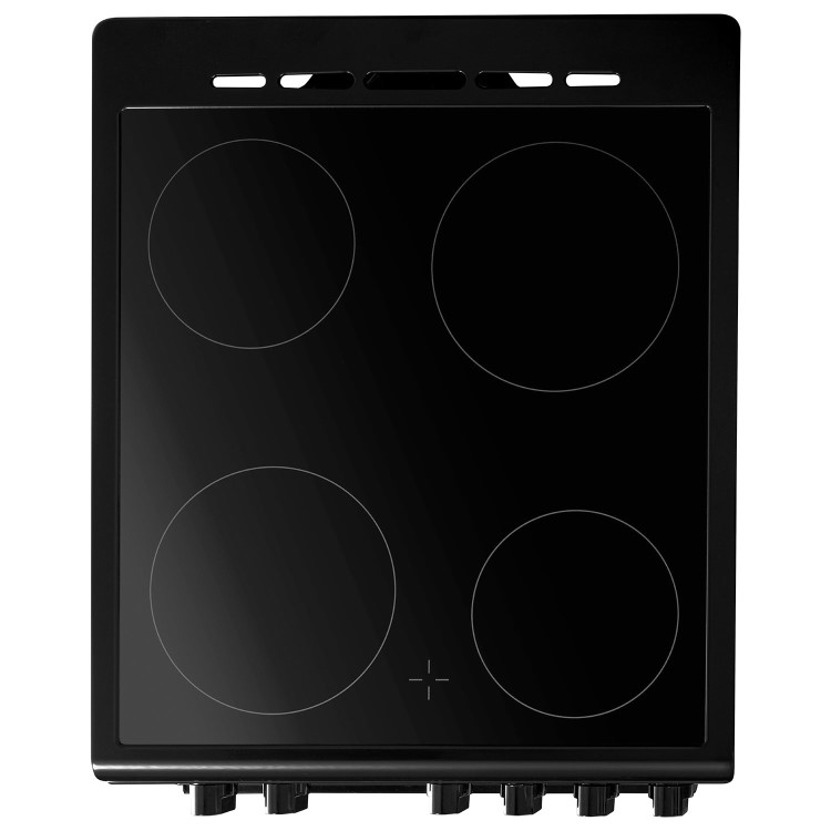 Refurbished electriQ EQEC50B3 50cm Double Cavity Electric Cooker with Ceramic Hob Black