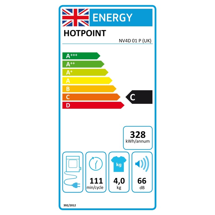 Refurbished Hotpoint NV4D01P Freestanding Compact Vented 4KG Tumble Dryer White