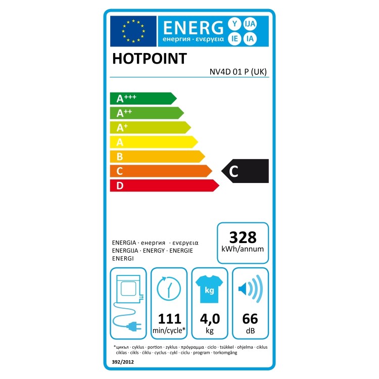 Refurbished Hotpoint NV4D01P Freestanding Compact Vented 4KG Tumble Dryer White