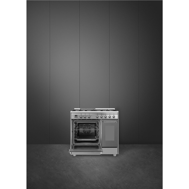 Refurbished Smeg Concert CG92PX9 90cm Dual Fuel Range Cooker Stainless Steel