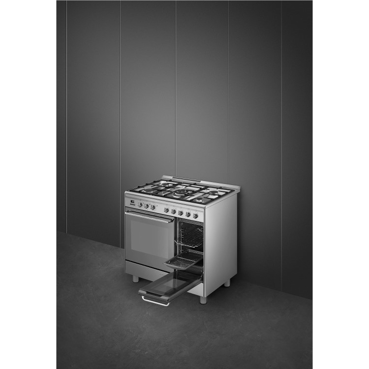 Refurbished Smeg Concert CG92PX9 90cm Dual Fuel Range Cooker Stainless Steel