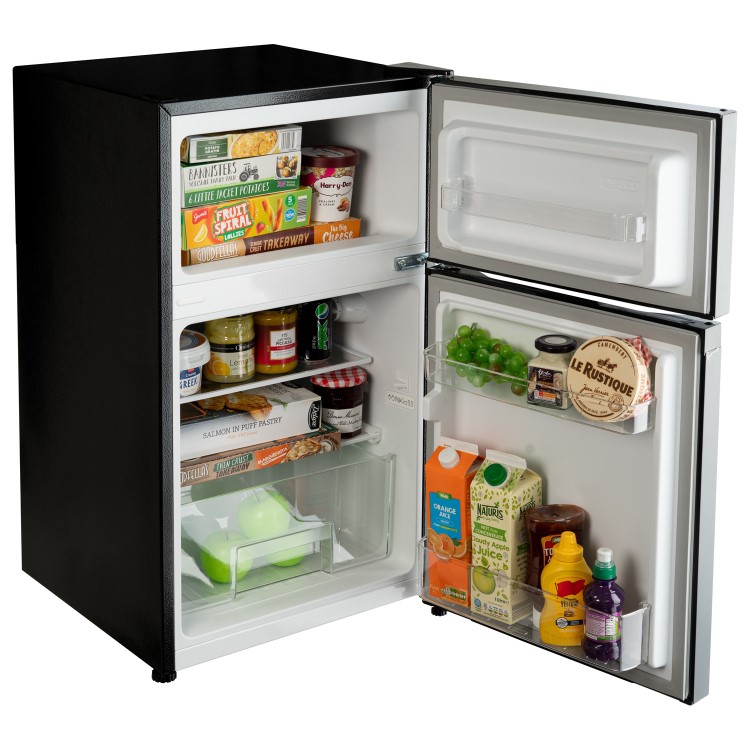 electriQ Under Counter Freestanding Fridge Freezer - Black