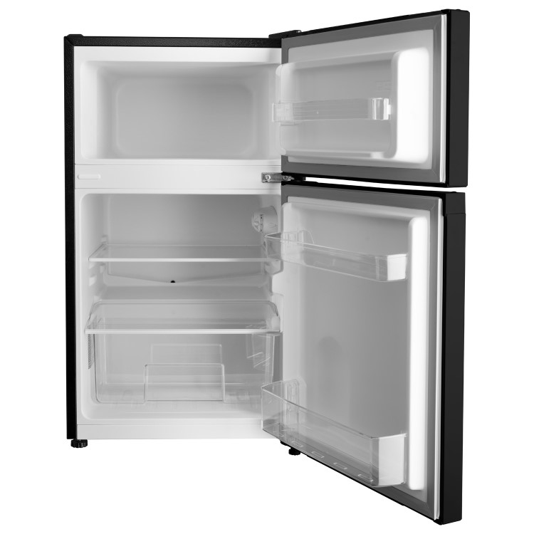 electriQ Under Counter Freestanding Fridge Freezer - Black