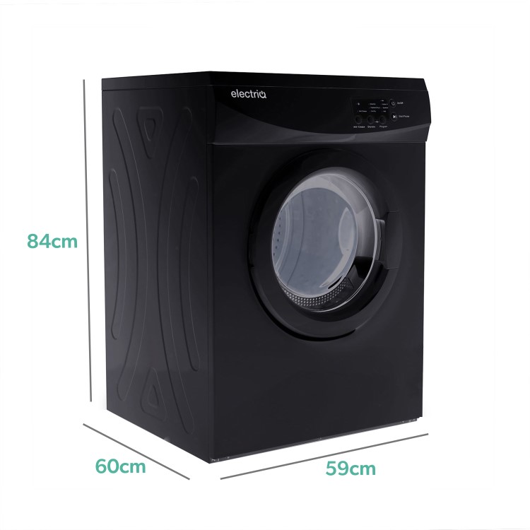 Refurbished electriQ Eiqtd7black Freestanding Vented 7KG Tumble Dryer Black