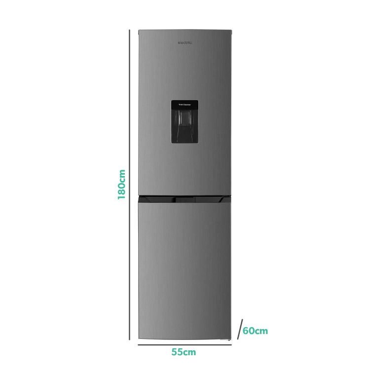 electriQ 245 Litre 50/50 Freestanding Fridge Freezer - Stainless Steel