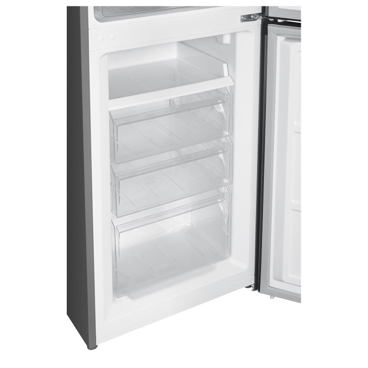 electriQ 245 Litre 50/50 Freestanding Fridge Freezer - Stainless Steel