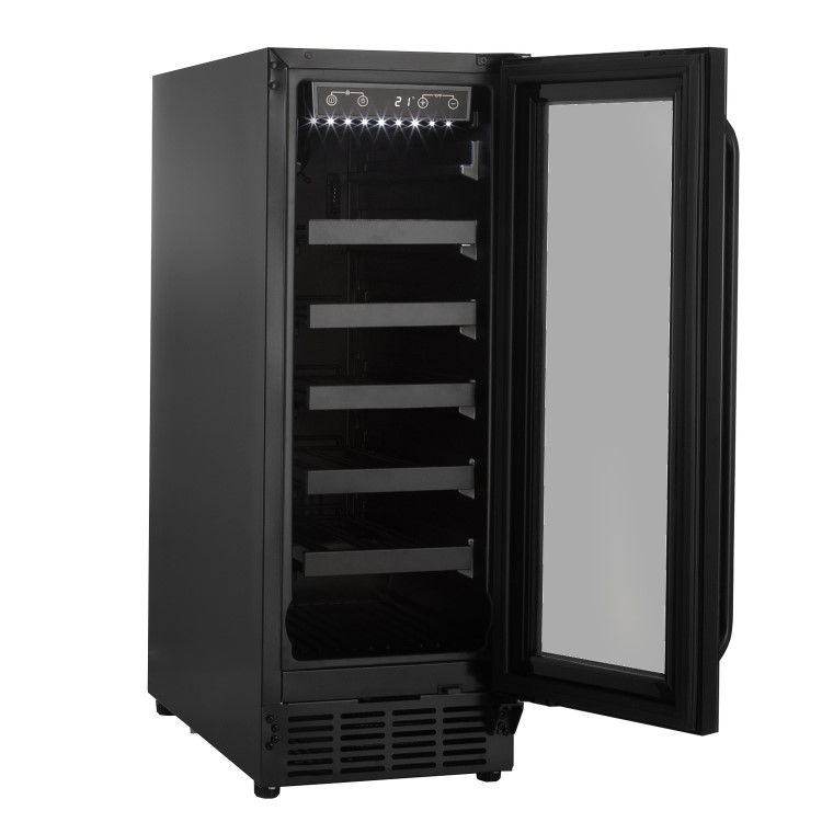 electriQ 18 Bottle Capacity 30cm Freestanding Under Counter Wine Cooler - Black