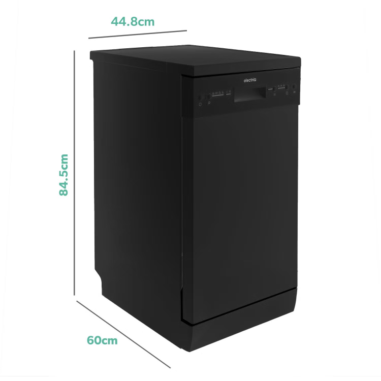 electriQ Freestanding Slimline Dishwasher - Black