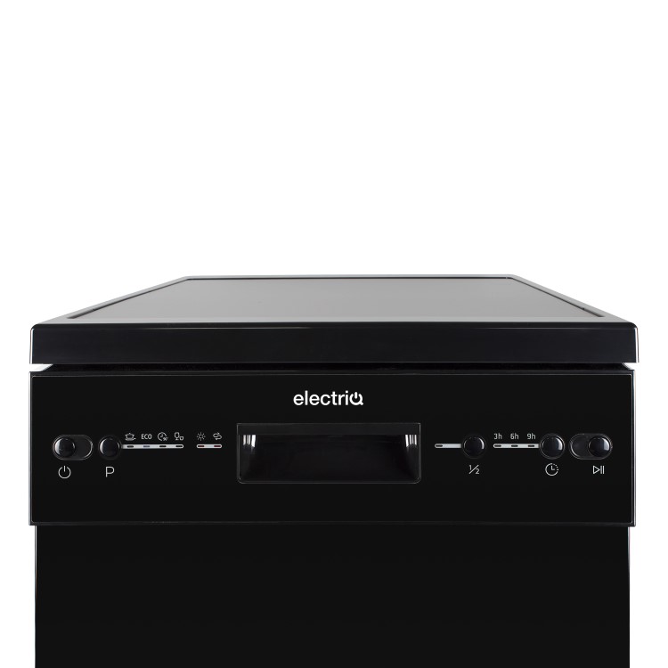 electriQ Freestanding Slimline Dishwasher - Black