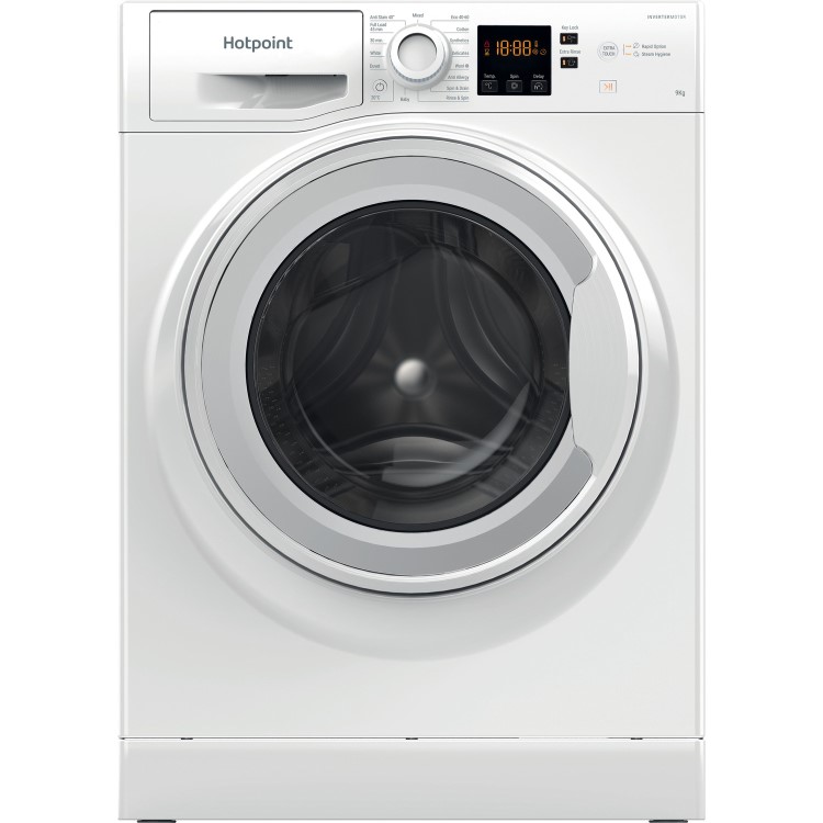 Refurbished Hotpoint NSWM965CWUKN Freestanding 9KG 1600 Spin Washing Machine White