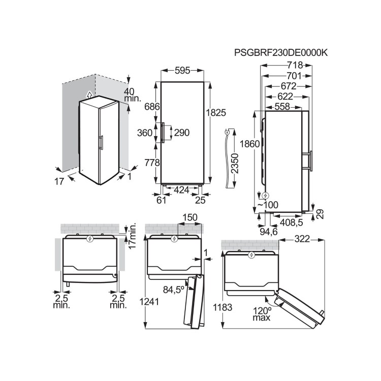 AEG 6000 Series Dynamic Air 395 Litre Freestanding Fridge - White