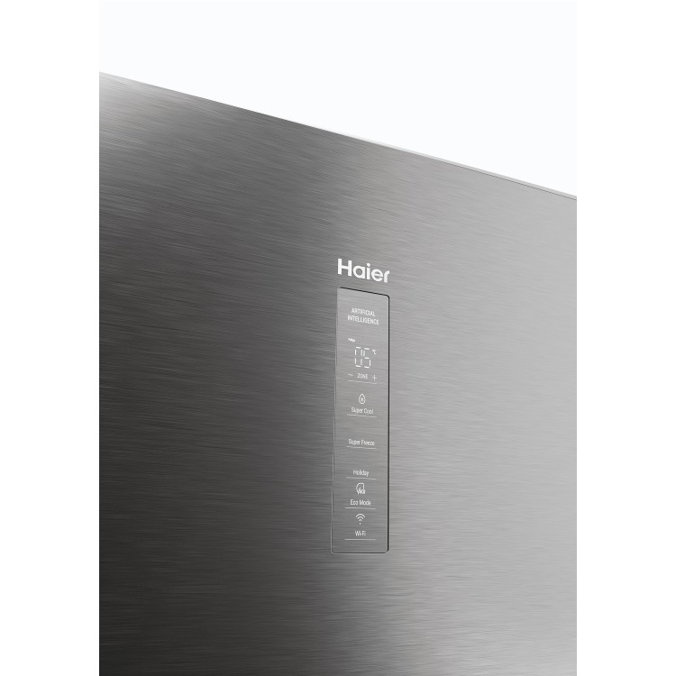 Refurbished Haier 3D 60 Series 5 HTW5618DWMG Freestanding 357 Litre 60/40 Frost Free Fridge Freezer Silver