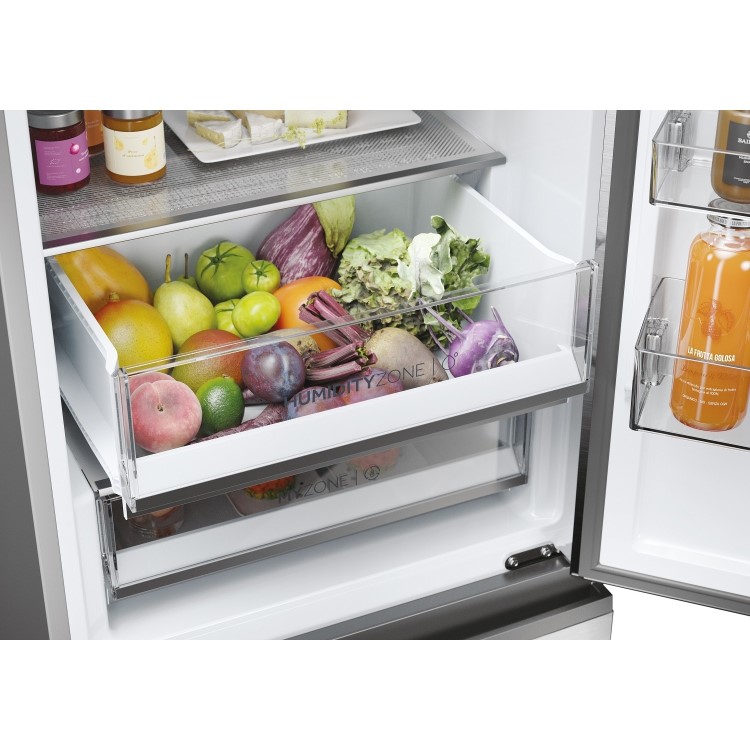 Refurbished Haier 3D 60 Series 5 HTW5618DWMG Freestanding 357 Litre 60/40 Frost Free Fridge Freezer Silver