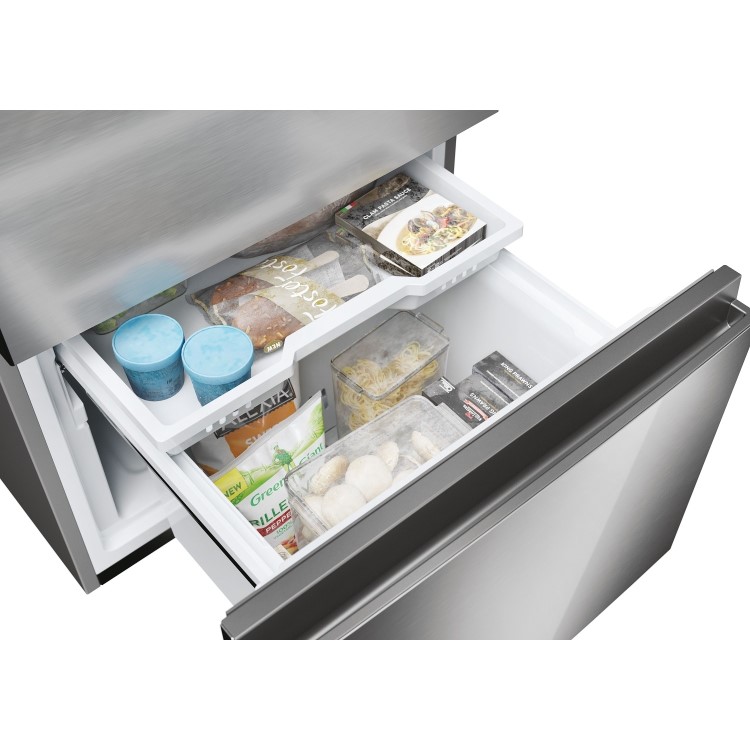 Refurbished Haier 3D 60 Series 5 HTW5618DWMG Freestanding 357 Litre 60/40 Frost Free Fridge Freezer Silver