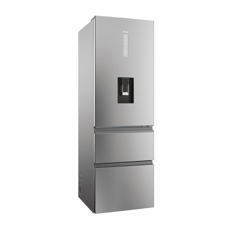 Refurbished Haier 3D 60 Series 5 HTW5618DWMG Freestanding 357 Litre 60/40 Frost Free Fridge Freezer Silver