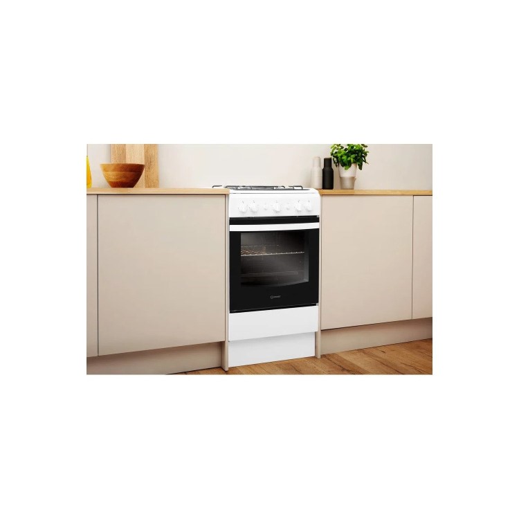 Refurbished Indesit IS5G1KMW 50cm Single Oven Gas Cooker White