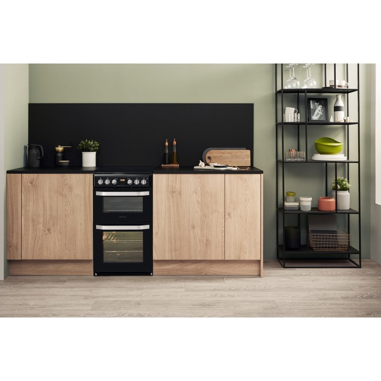 Hotpoint 50cm Electric Cooker - Black