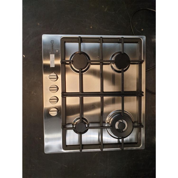 Refurbished Indesit Aria THP641WIXI 58cm 4 Burner Gas Hob with Wok Burner Stainless Steel