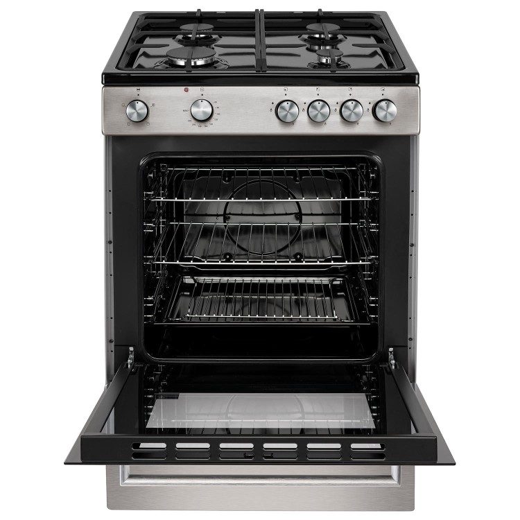 electriQ 60cm Dual Fuel Cooker - Stainless Steel