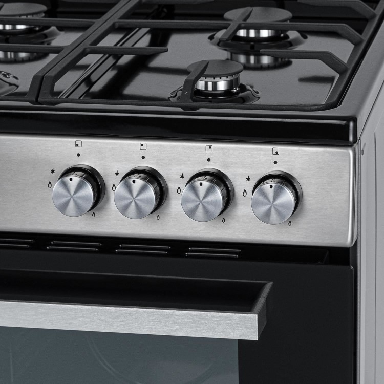 electriQ 60cm Dual Fuel Cooker - Stainless Steel