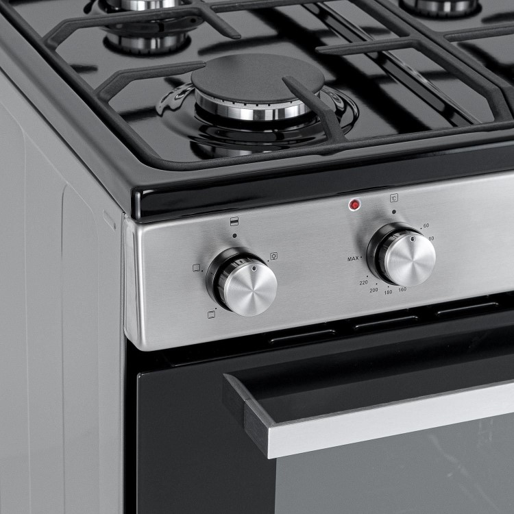 electriQ 60cm Dual Fuel Cooker - Stainless Steel