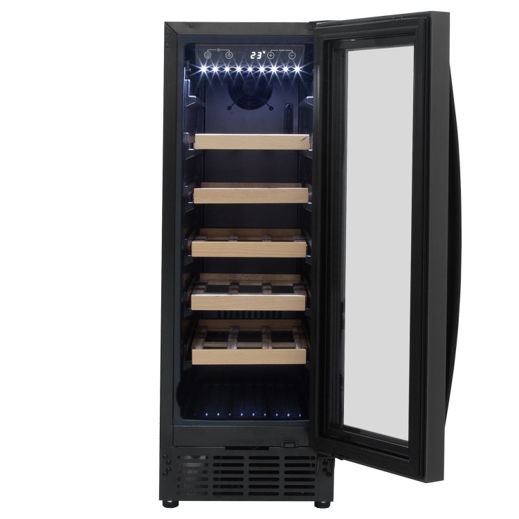 Refurbished electriQ EIQ30WINEPREM Freestanding 18 Bottle Under Counter Wine Cooler Premium Dark Stainless Steel