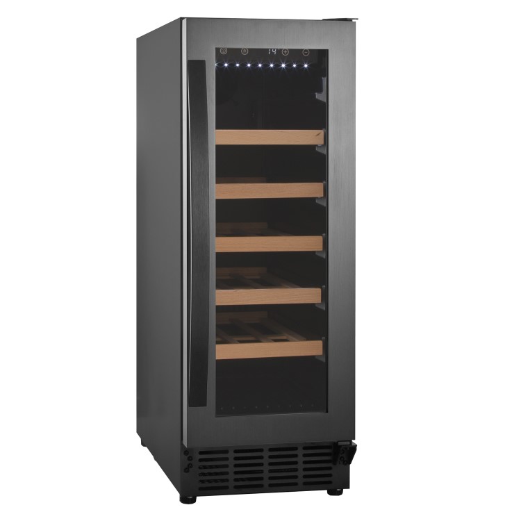 Refurbished electriQ EIQ30WINEPREM Freestanding 18 Bottle Under Counter Wine Cooler Premium Dark Stainless Steel