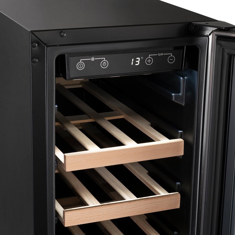 Refurbished electriQ EIQ30WINEPREM Freestanding 18 Bottle Under Counter Wine Cooler Premium Dark Stainless Steel