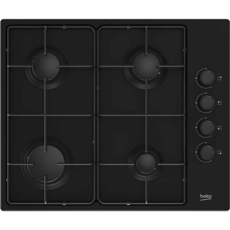 Beko 60cm 4 Burner Gas Hob - Black