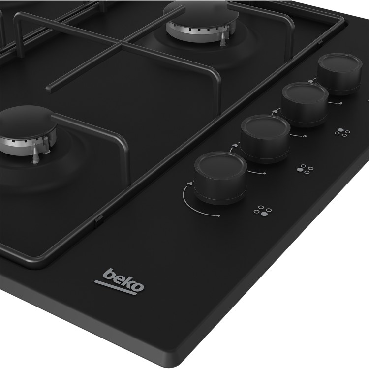 Beko 60cm 4 Burner Gas Hob - Black