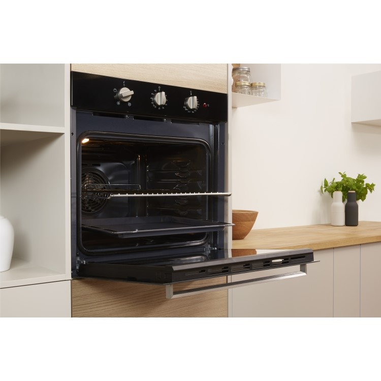 Indesit Aria Electric Fan Assisted Single Oven - Black