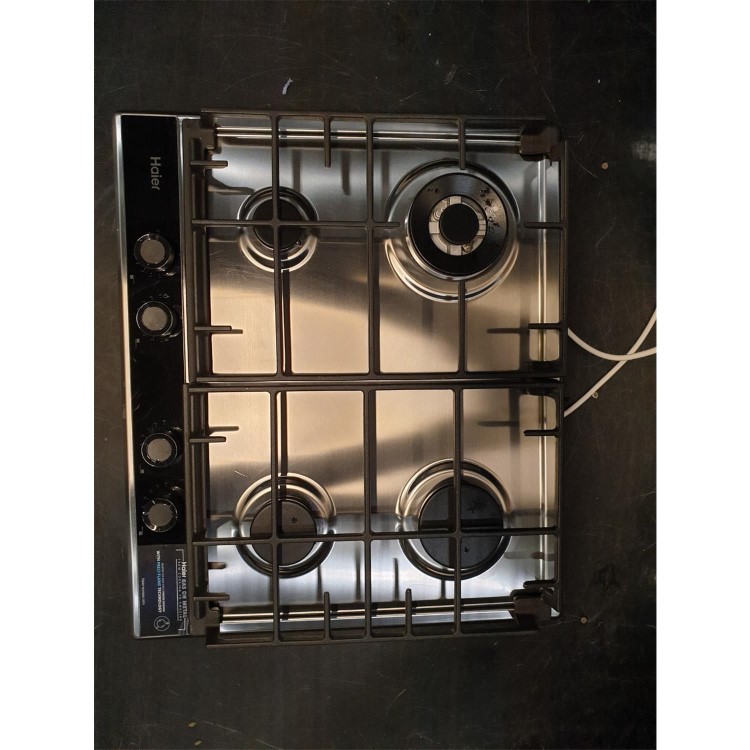 Refurbished Haier HAHG6BR4S2X 60cm 4 Burner Gas Hob Stainless Steel