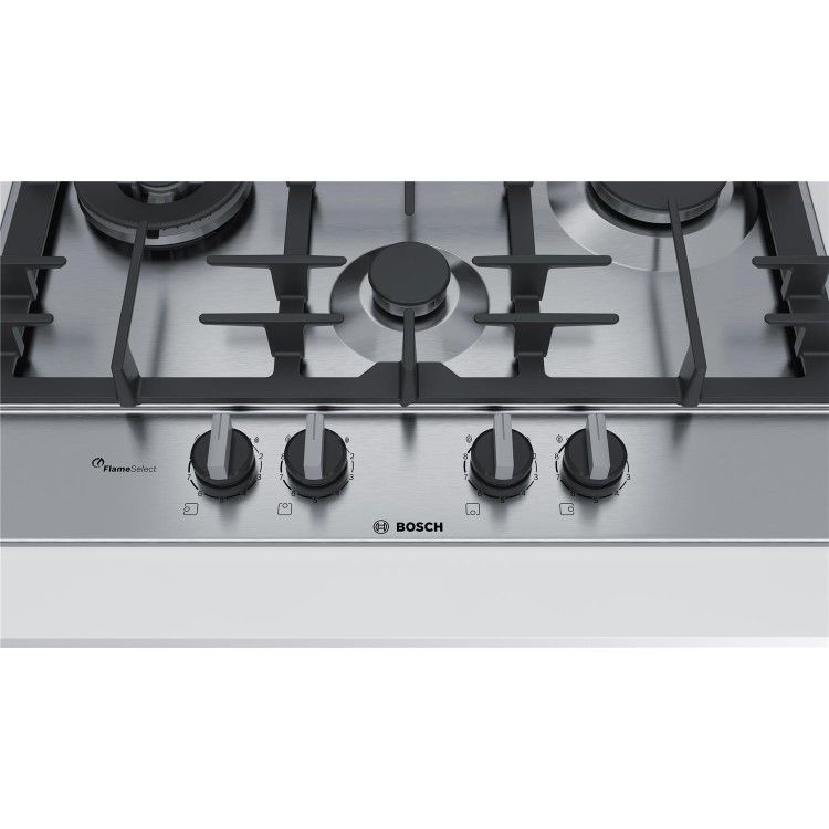 Refurbished Bosch Series 6 PCI6A5B90 60cm 4 burner Gas Hob Stainless Steel