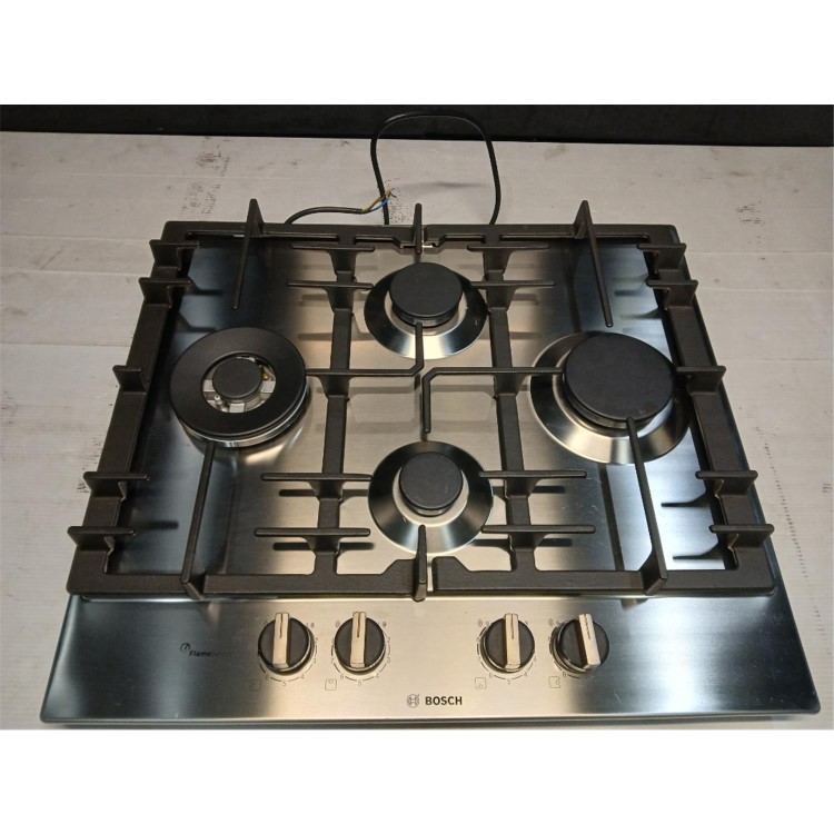 Refurbished Bosch Series 6 PCI6A5B90 60cm 4 burner Gas Hob Stainless Steel