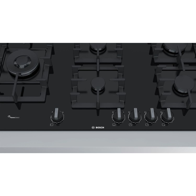 Refurbished Bosch Series 6 PPS9A6B90 90cm 5 Burner Gas Hob with Wok Burner Black