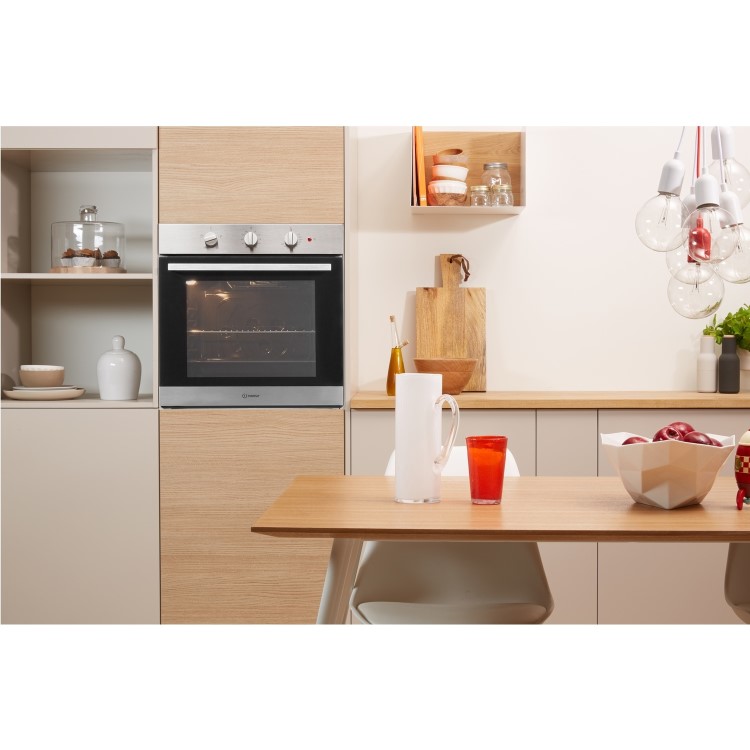 Refurbished Indesit Aria IFW6230IXUK 60cm Single Built In Electric Oven Stainless Steel