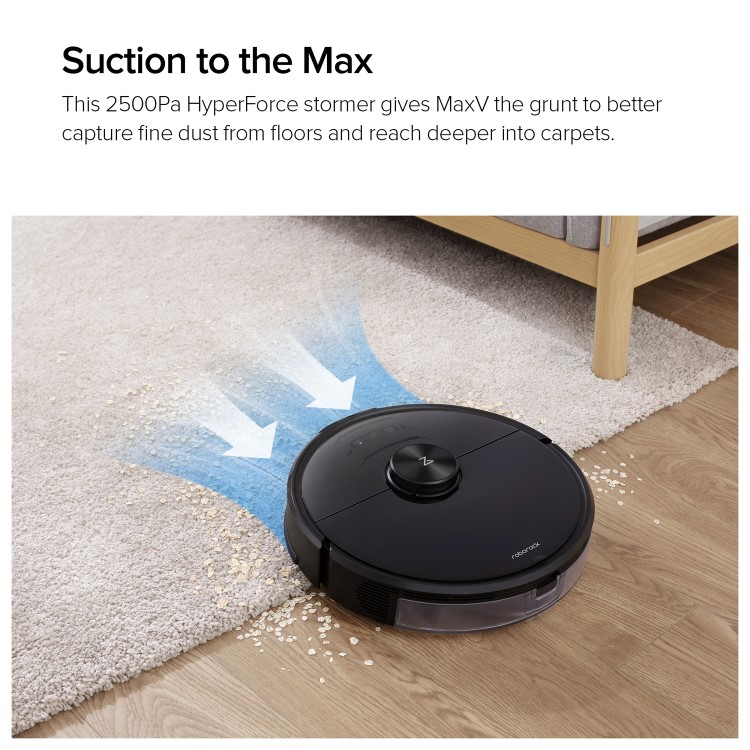 Refurbished Roborock S6 MaxV Robot Vacuum Cleaner and Mop - 2500Pa Suction - Black