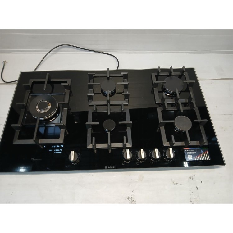 Refurbished Bosch Series 6 PPS9A6B90 90cm 5 Burner Gas Hob with Wok Burner Black