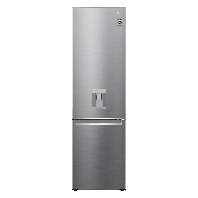 Refurbished LG NatureFRESH GBF62PZGGN Freestanding 384 Litre 70/30 Frost Free Fridge Freezer Shiny Steel