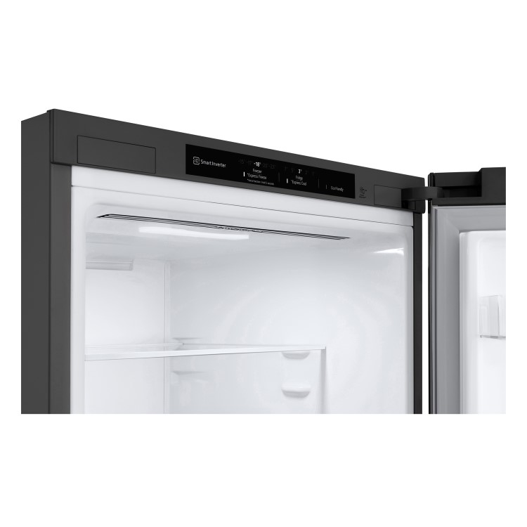 LG NatureFRESH 384 Litre 70/30 Freestanding Fridge Freezer - Shiny Steel
