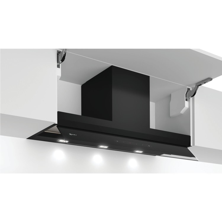 Refurbished Neff N70 D95XAM2S0B 90cm Canopy Cooker Hood with Fold-out Glass Deflector Black