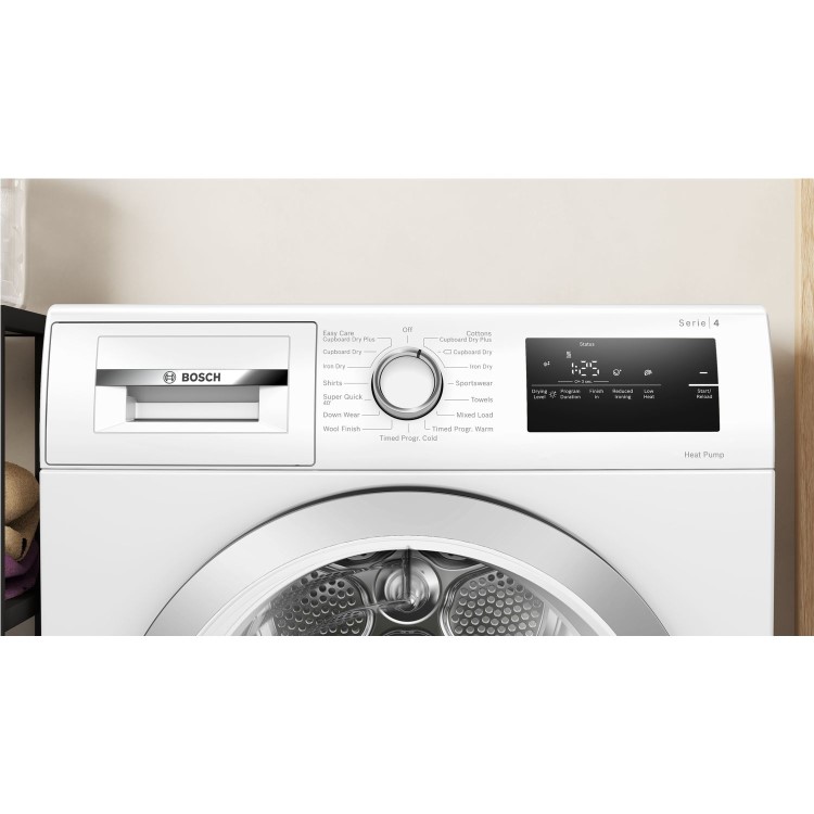 Bosch Series 4 8kg Heat Pump Tumble Dryer - White