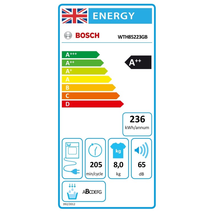 Bosch Series 4 8kg Heat Pump Tumble Dryer - White