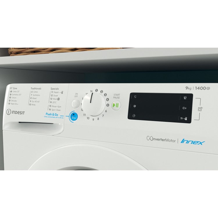 Refurbished Indesit Innex BWE91496XWUKN Freestanding 9KG 1400 Spin Washing Machine White