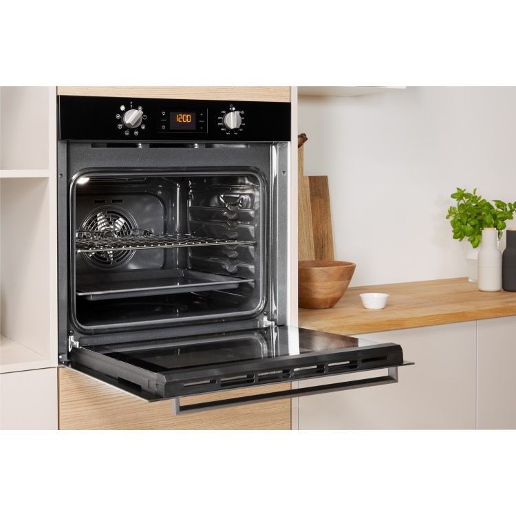 Indesit Aria Electric Fan Single Oven - Black