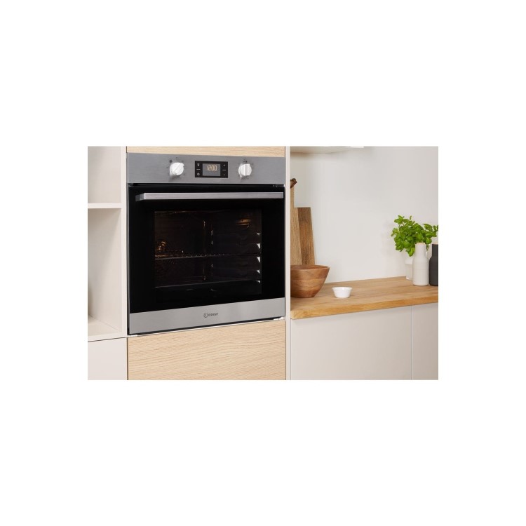 Indesit Aria Electric Fan Single Oven - Stainless Steel