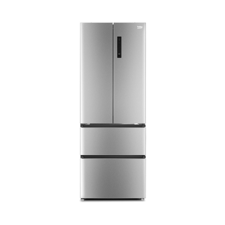 Refurbished Beko GN14790PX Freestanding 442 Litre 70/30 Frost Free American Fridge Freezer Brushed Steel