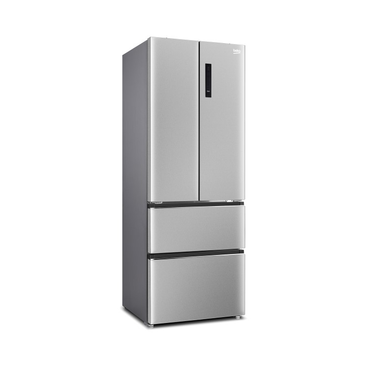 Refurbished Beko GN14790PX Freestanding 442 Litre 70/30 Frost Free American Fridge Freezer Brushed Steel