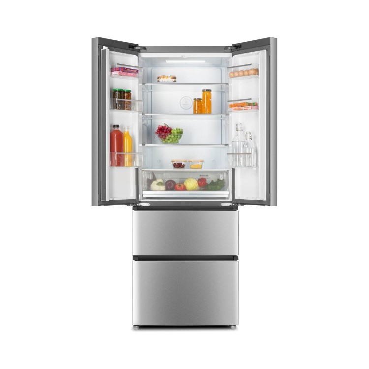 Refurbished Beko GN14790PX Freestanding 442 Litre 70/30 Frost Free American Fridge Freezer Brushed Steel